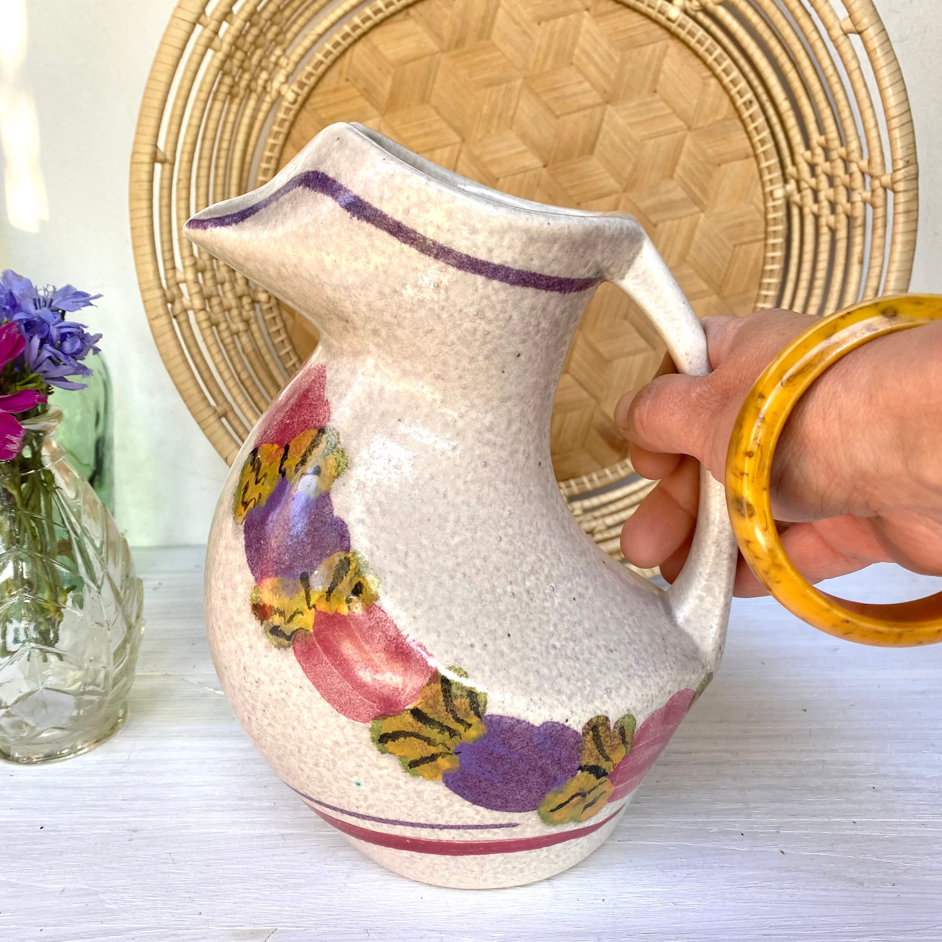 Vintage ceramic pitcher from Pornic Ninon