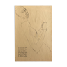 Croquis au crayon sur papier de robert haisley, etude de nu féminin, à la manière de gustav klimt