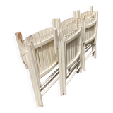 Five wooden garden armchairs