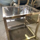 Storage modules in brass and smoked glass design 70s