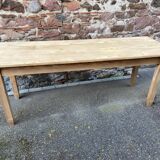 Large Alsatian bistro coffee table in raw natural fir French bistro table 1930