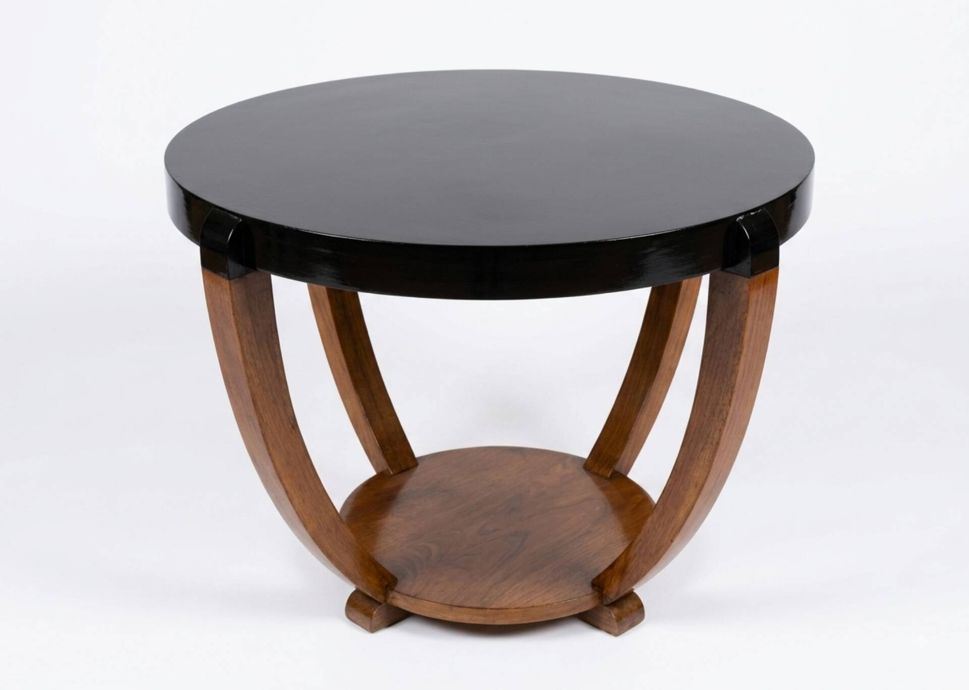 Large guéridon / Art Deco coffee table with saber legs (1930) – No lacquer