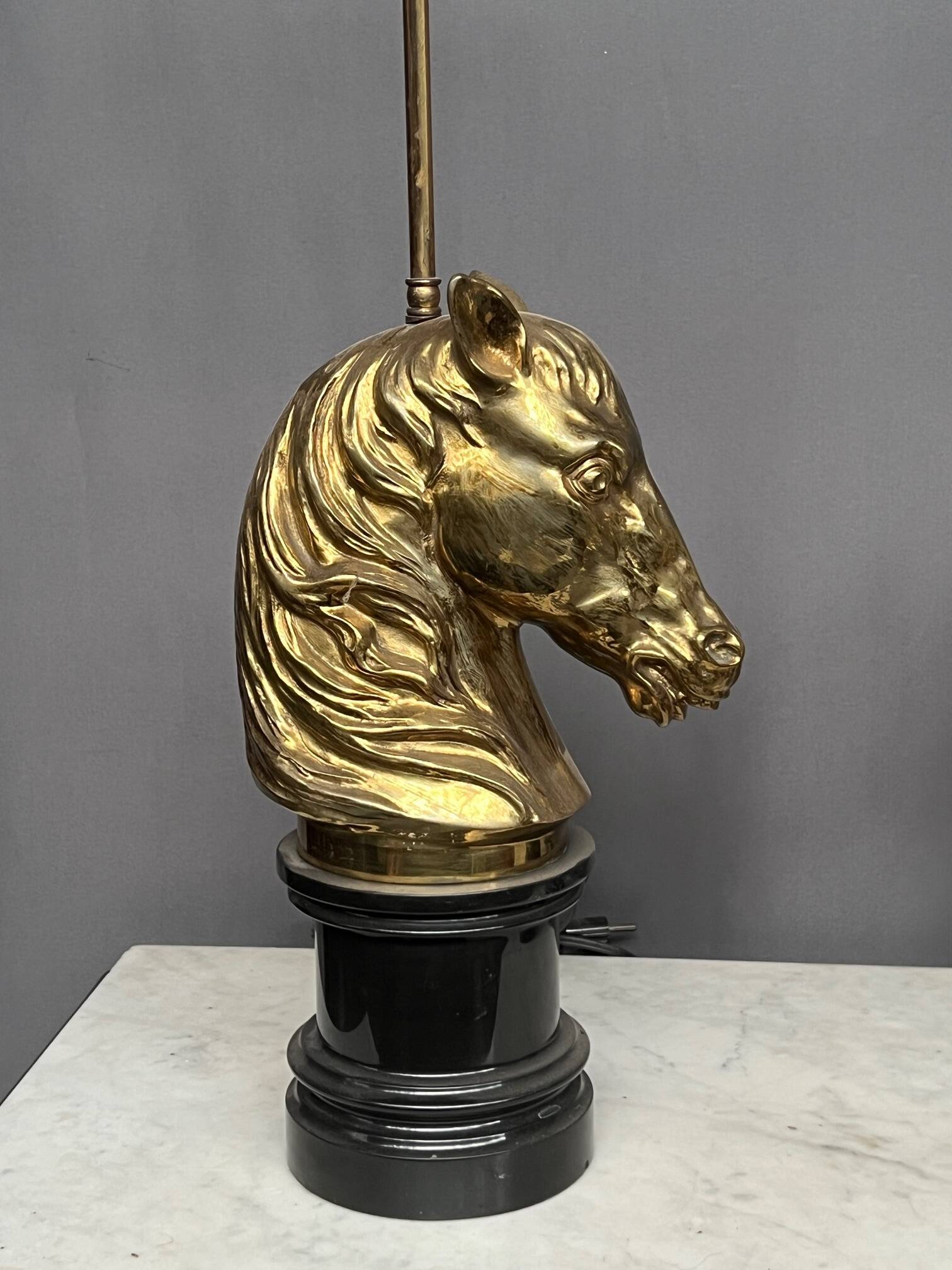 Pair of vintage lamps by Maison Jansen. Solid bronze, marble base.