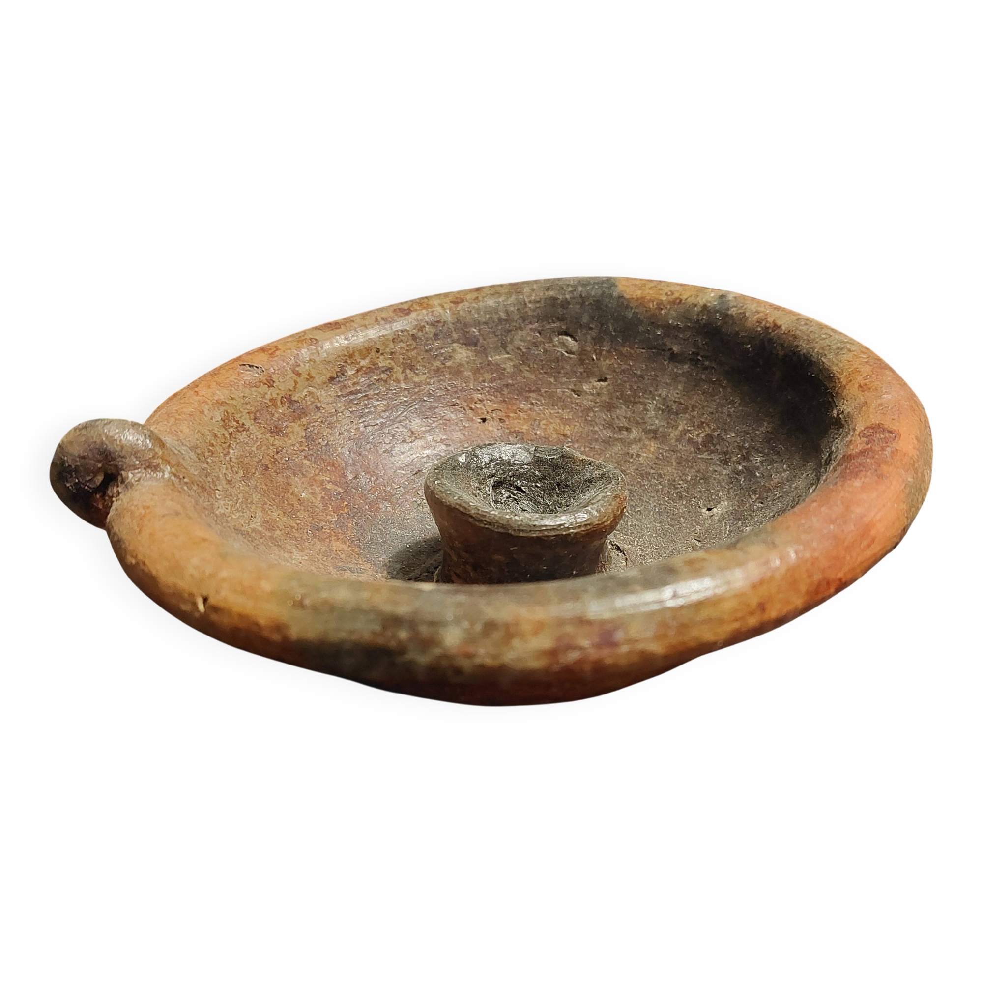 Handheld terracotta candlestick Africa mid-20th century