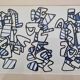 Screenprint after Jean Dubuffet framed under glass 41 cm by 31 cm