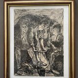 Tableau encre de chine XXe