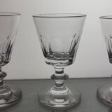 6 19th century crystal wine glasses in the shape of Baccarat, Caton model