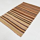 4x7 Rug For Farmhouse Room Vintage Kilim Rug, 139x215Cm