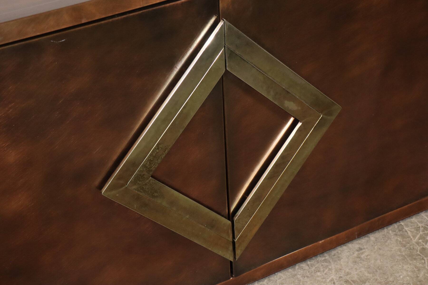 Minimalist bronze patinated metal enfilade, 1970s
