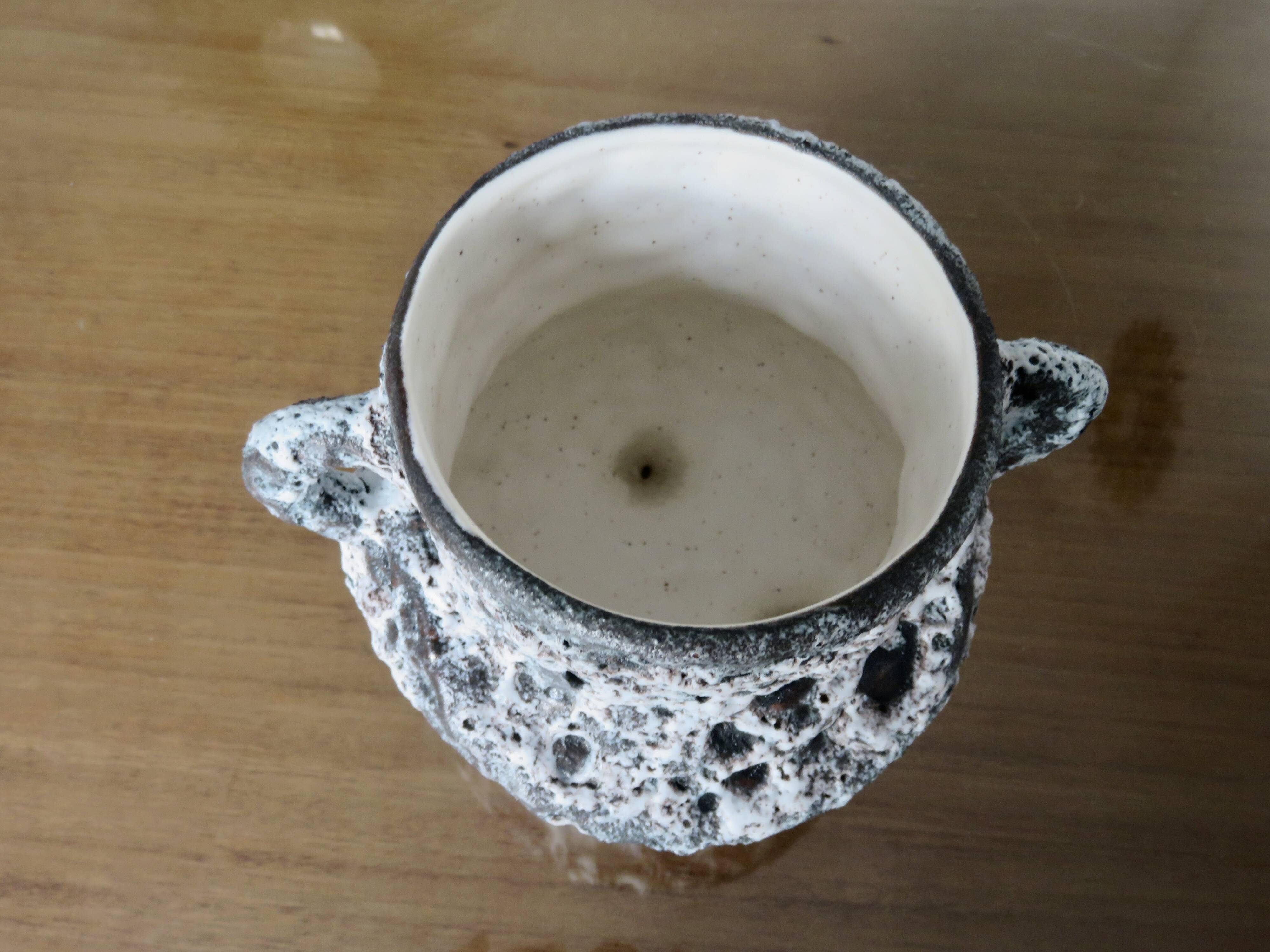 Fat lava tripod flower spike vase