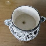 Fat lava tripod flower spike vase