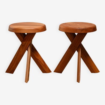 Pierre Chapo S31A Stool ELM by Chapo Creation France