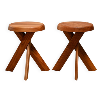 Pierre Chapo S31A Stool ELM by Chapo Creation France