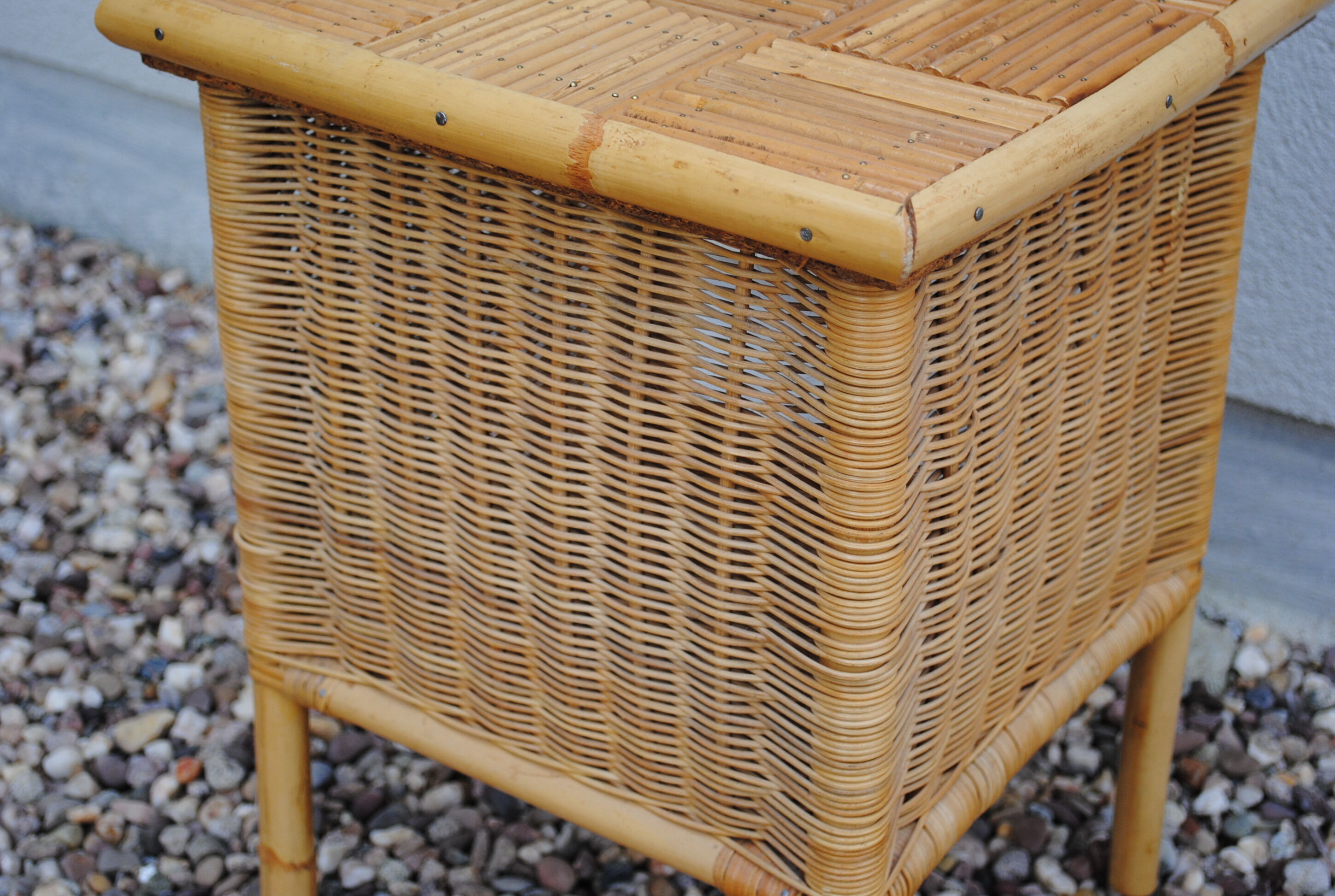 Vintage rattan nightstand
