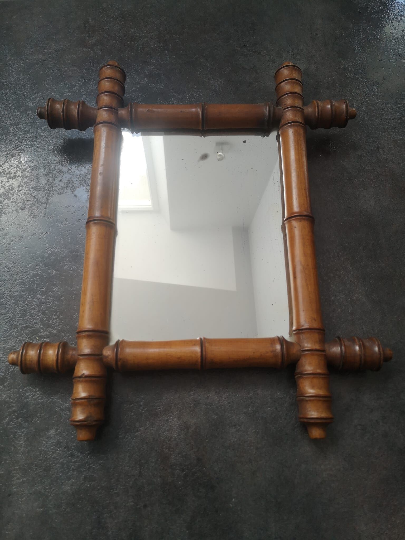 Barber mirror vintage 1920 1930 33x39cm