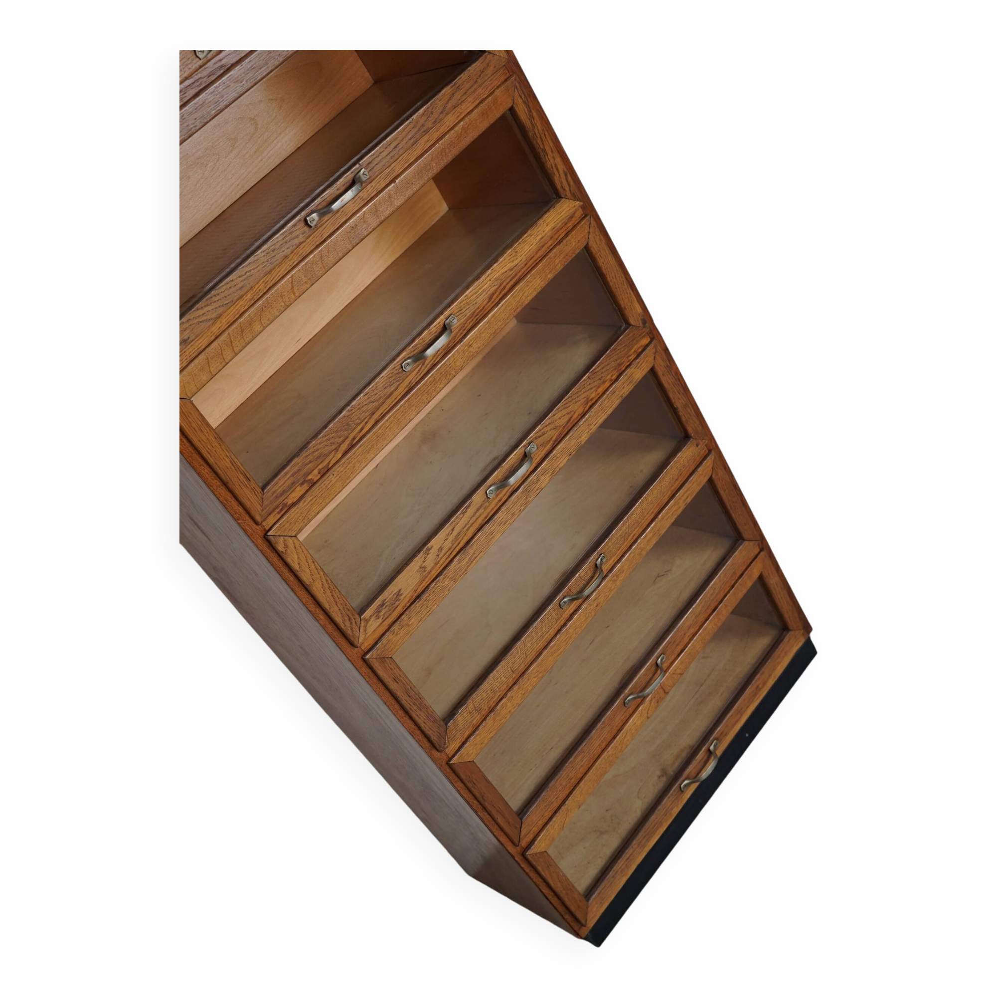 Vintage Dutch Oak Haberdashery Shop Cabinet / Vitrine, 1950s