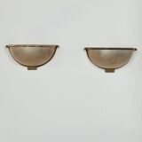 Vintage wall lights, brass and perspex, France, 1970.