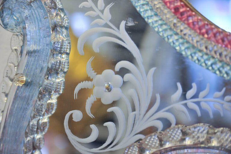 Venetian Italian mirror Barovier Murano from the 1940s.