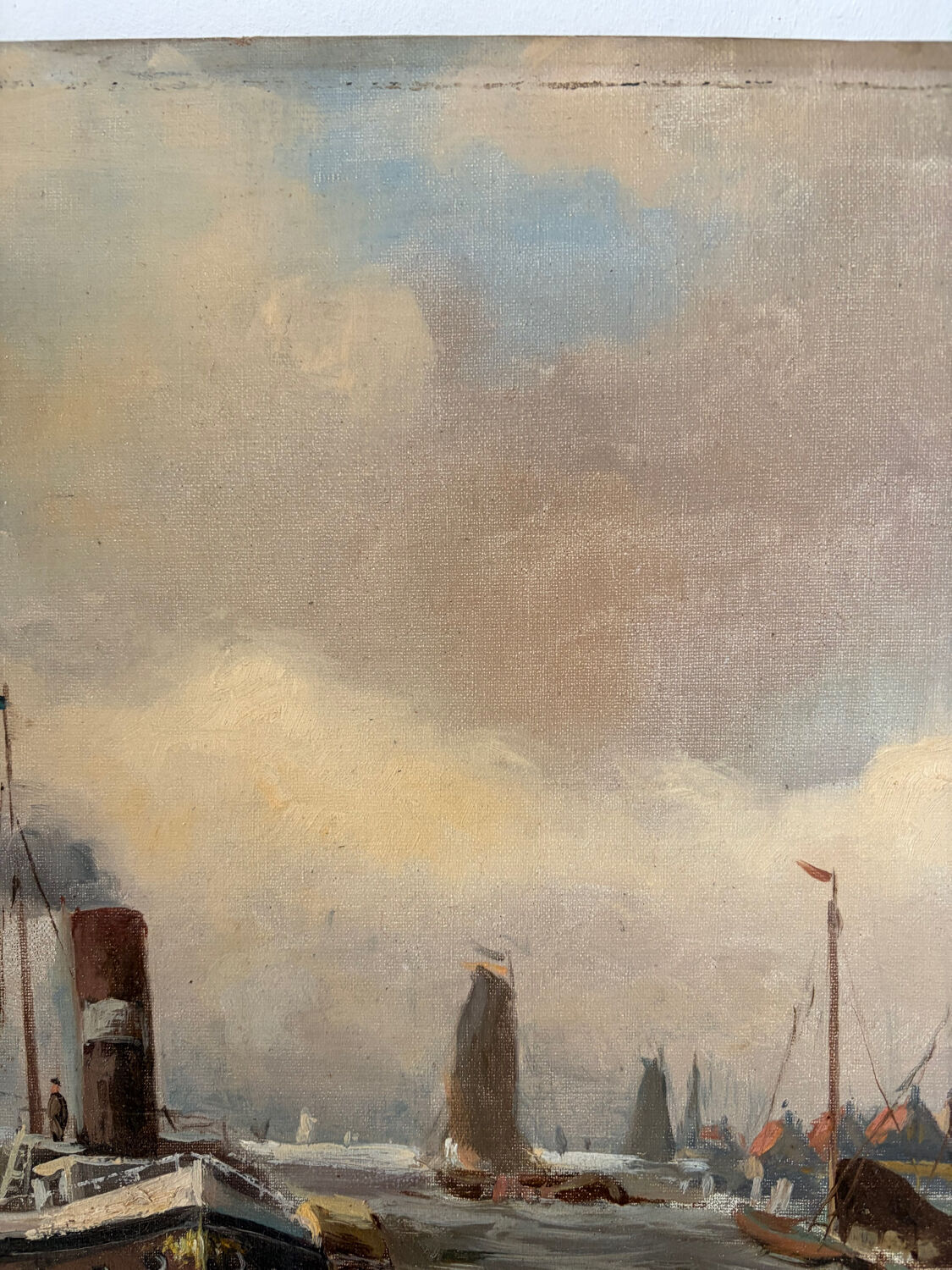 Dutch port scene, early 20th century signed J Gulik