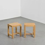 Bench and Stools in solid beech, circa 1980