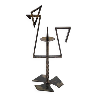Vintage brutalist rooster candle holder 1970