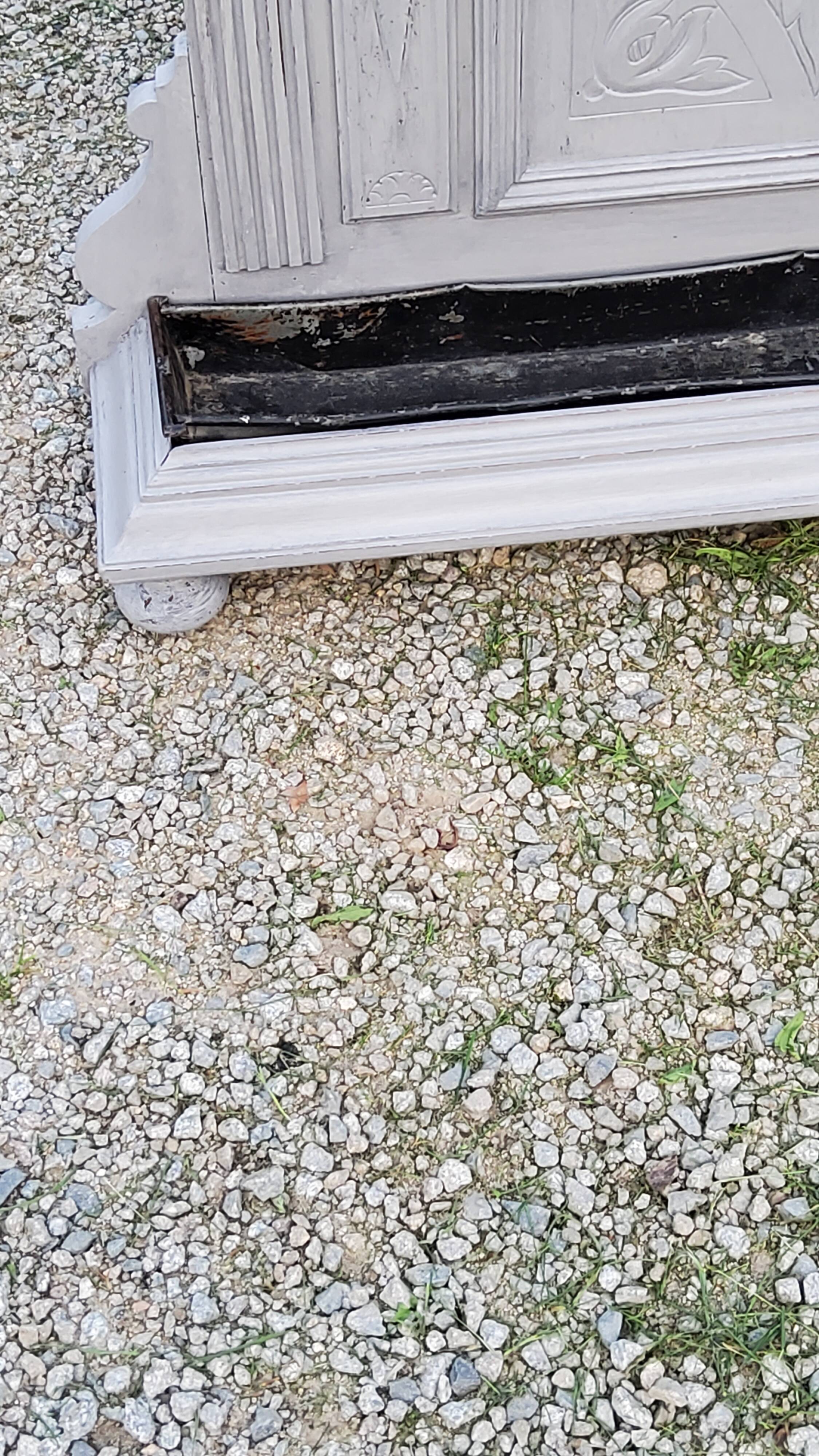 1900s coat rack patina gray mirror brass hooks