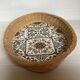 Old oval wicker rattan tray basket