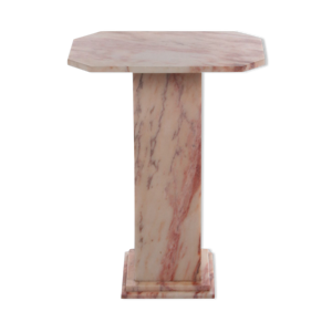 Table d'appoint en marbre vintage ou colonne rose ancien avec crème, 1960