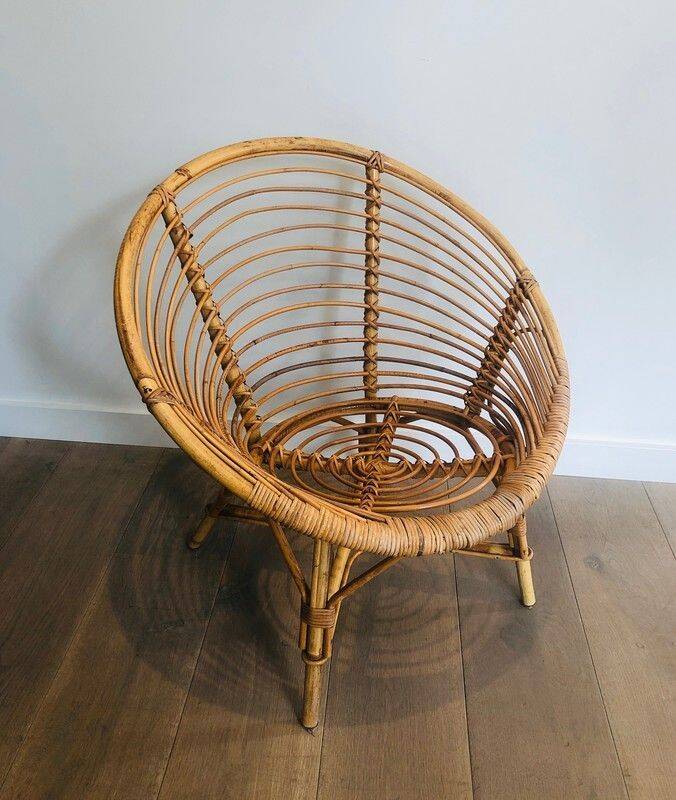 Pair of rattan armchairs