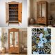 Armoire parisienne d’hôtel miroirs biseauté chêne brut 1920