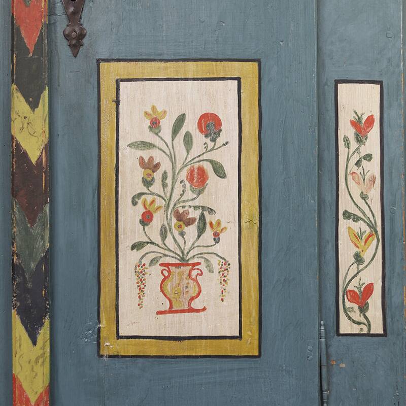 Painted Folk Art Bridal Cabinet 1851