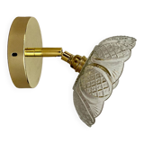 Vintage molded glass lampshade wall light