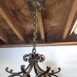 Old wrought iron chandelier