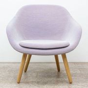 HAY AAL 82 armchair in mauve fabric with oak legs.