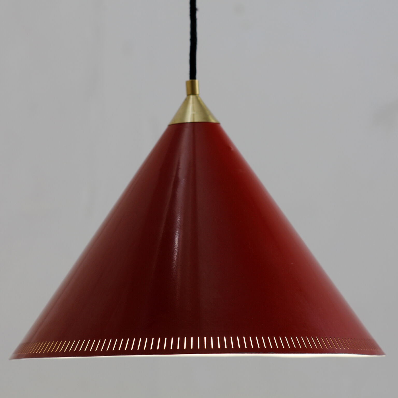 Danish conical hanging lamp goes up and down 1960's