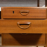 Mid-century freestanding teak desk by Kai Kristiansen for Feldballes Møbelfabrik, 1960s