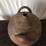 Terracotta jar with double handle vintage kitchen decoration