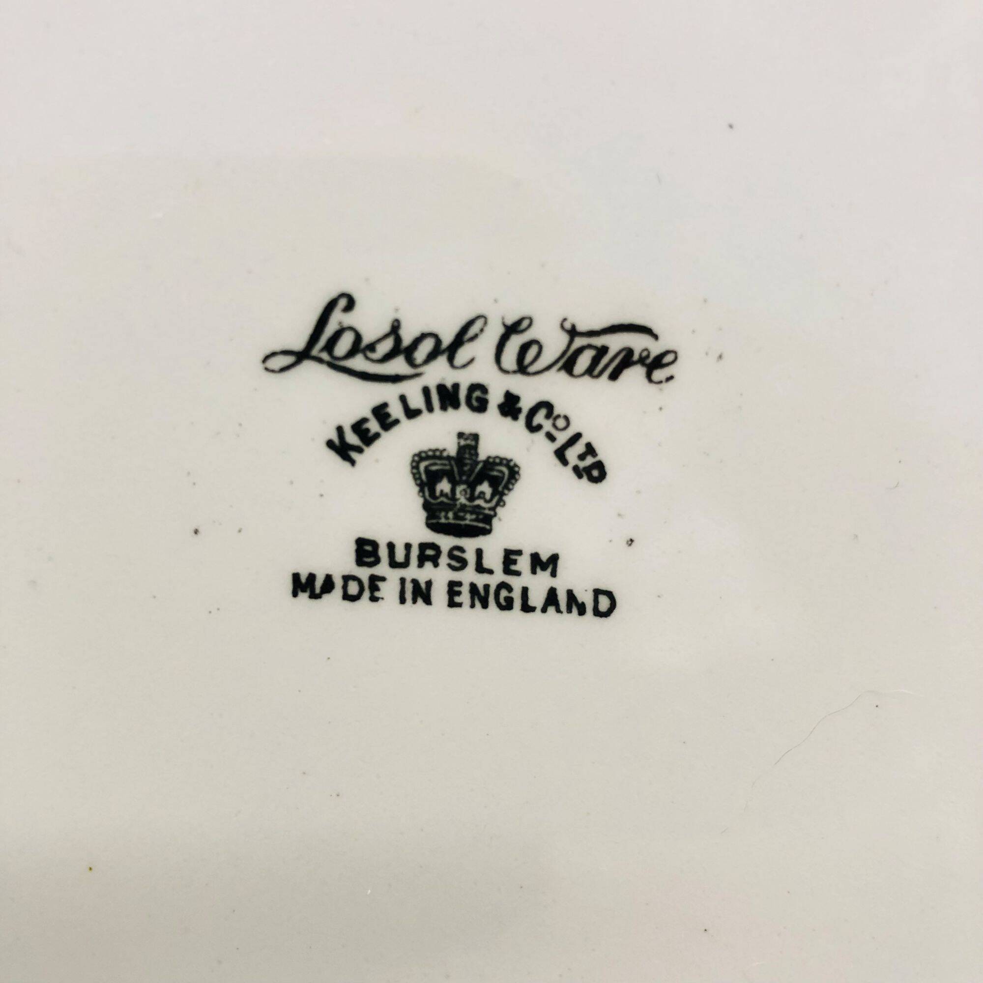 6 vintage flat plates, Keeling & Co Losol Ware Burslem.