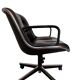 Charles Pollock Knoll Office Chair - Black Leather with Wheels