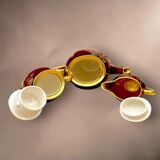 Vintage Carlton Ware coffee service “Rouge Royale” – 4 cups, coffee pot, sugar bowl, and milk jug – England 1940s-50s