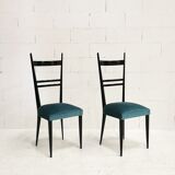 Pair of Italian high-backed chairs, 1950s
