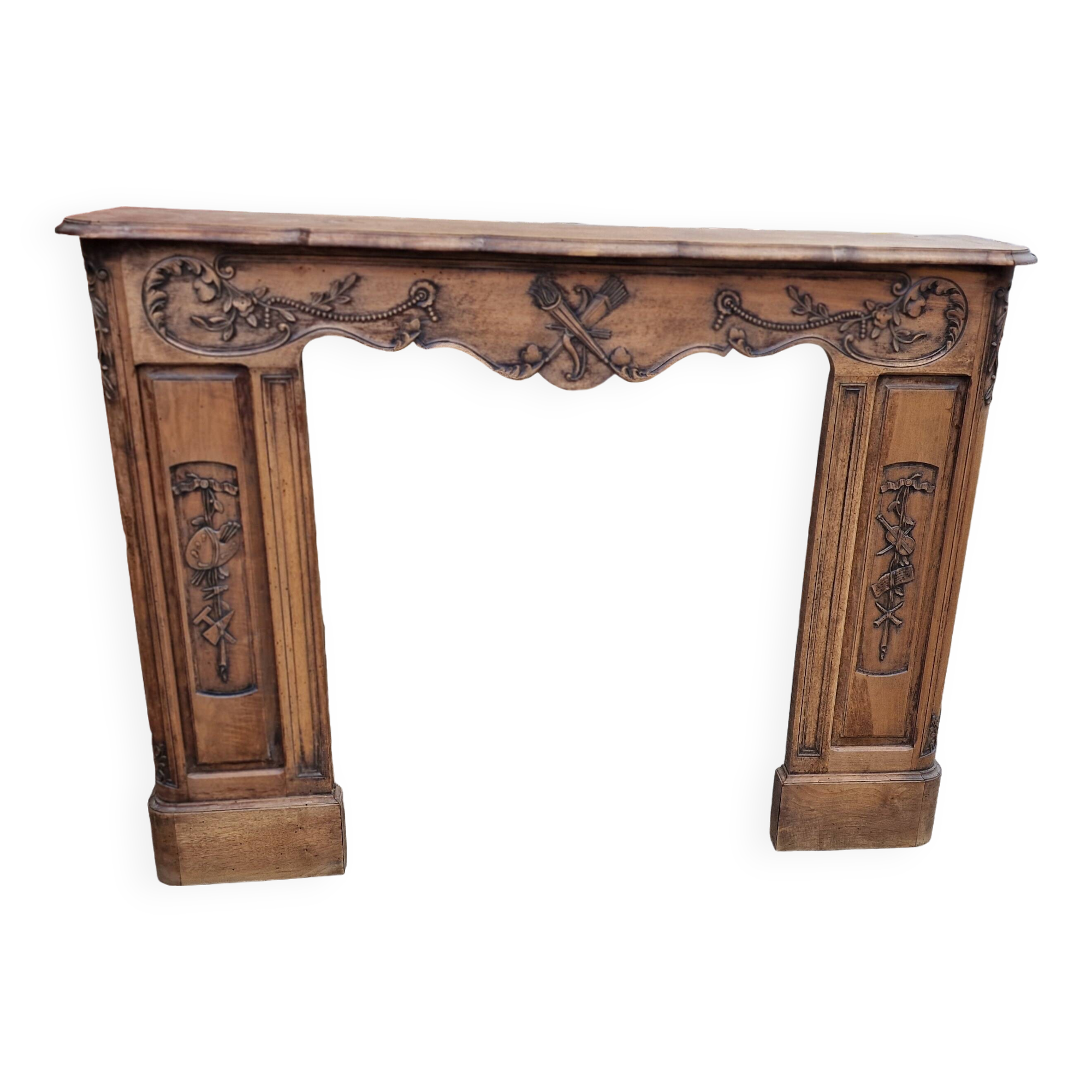 19th century wooden fireplace