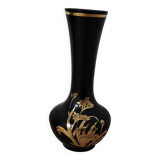 Black decorative vase with gold pattern
