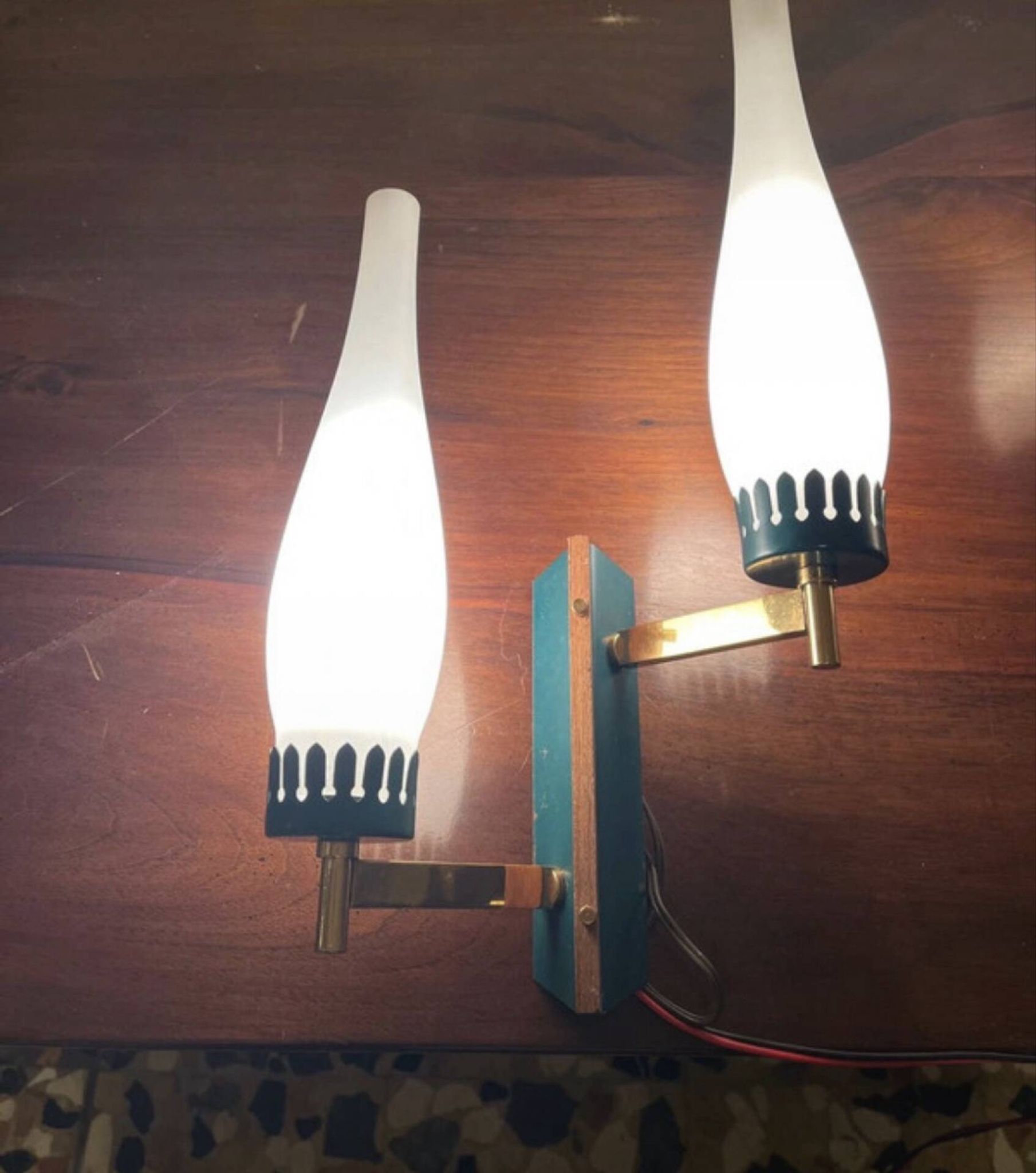 Pair of Stilnovo wall sconces