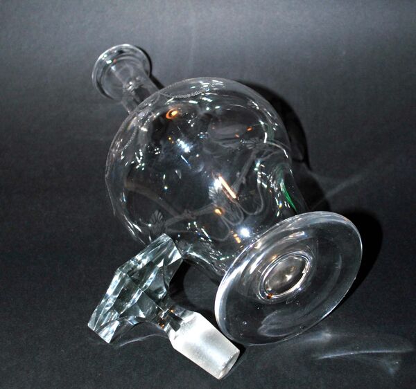 Carafe reims en cristal de saint-louis décor gravé à l'acide ''cristal de roche'' 1930