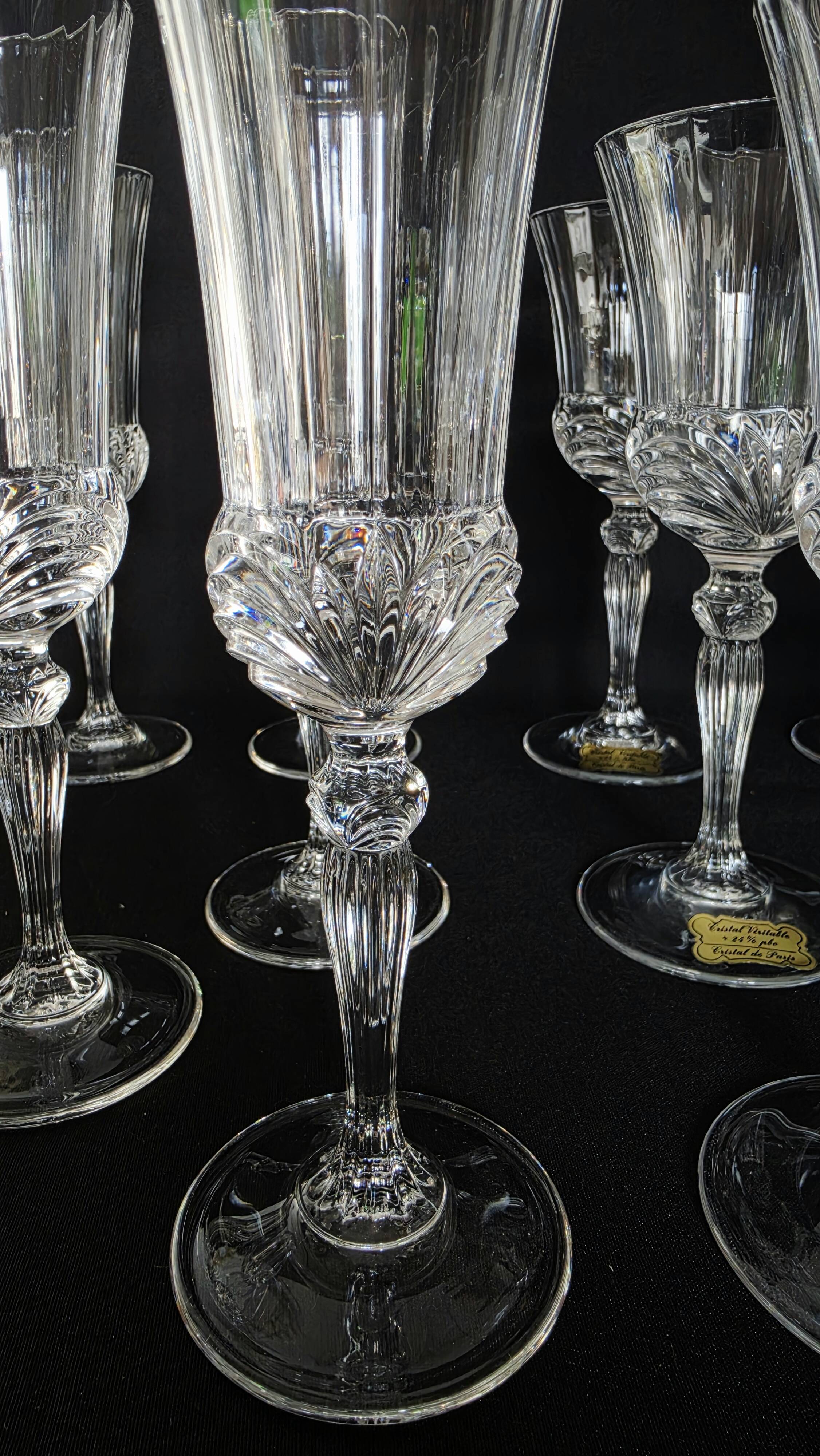 Lot exclusif de 18 verres authentiques en cristal de Lorraine Paris (+24 %