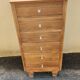 Vintage 1950s oak chest of drawers with 6 drawers.