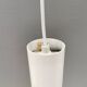 Two small cylindrical hanging lamps in white powder-coated 1980s