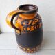 Vase en céramique orange et marron