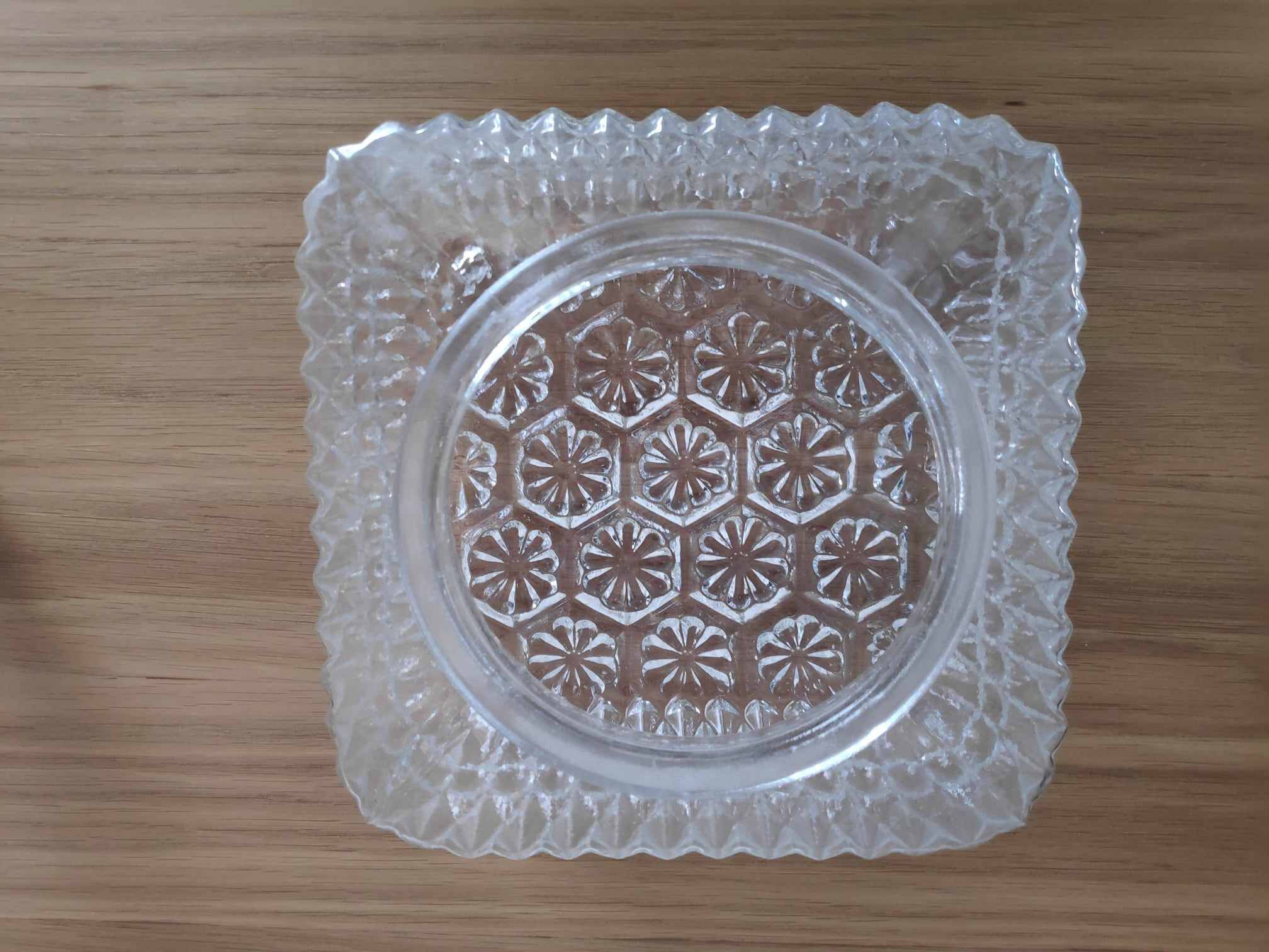 Vintage square worked glass ceiling light